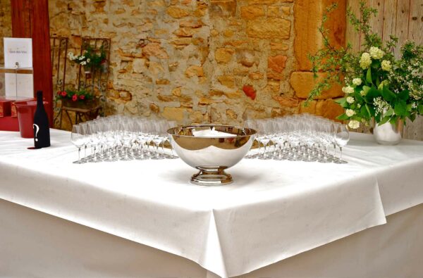 Table set for a wine tasting